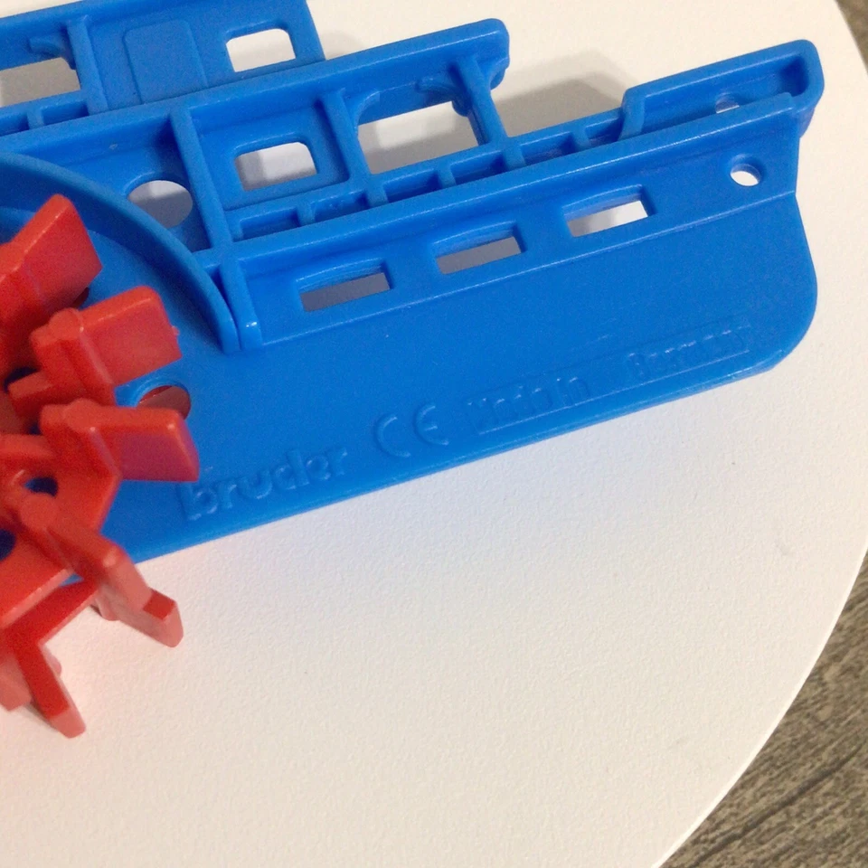 Vintage Bruder Germany Blue Plastic Steamboat Boat Whistle Kazoo Toy - Image 3 of 4