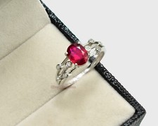 8x6 MM Natural Ruby Gemstone 925 Sterling Silver July Birthstone Engagement Ring