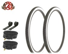 ALTA Bicycle 24" x 1.75" S-2 Tires WhiteWall Schwinn Style CLASSIC SLICK 6pc.