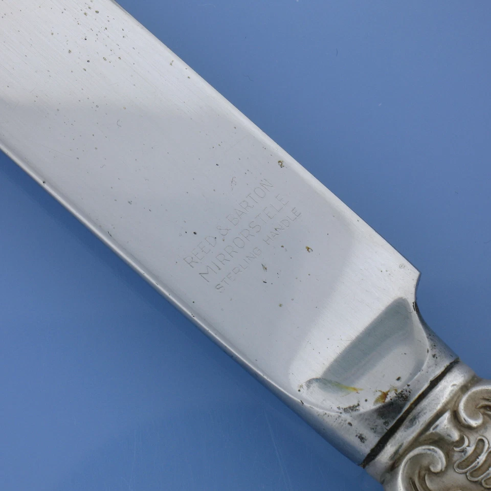 Cuchillo de cena tamaño completo Reed & Barton Borgoña 1949 cubiertos de ley - 9 1/2" Foto 3 de 3