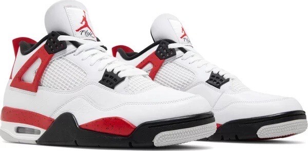 Air Jordan 4 ホワイト/ブラック/レッド Air Jordan 4 Retro 'Red Cement' Men's Size 7.5 - 13 DH6927-161 DS