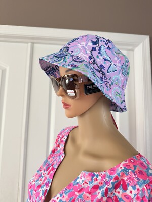 Lilly Pulitzer Lilac Freesia Mermaid Printed Bucket Hat One  display picture 1