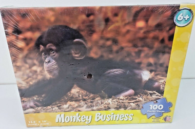 Monkey Business Jigsaw Puzzle NEW NIB SEALED 100 Piece Springbok Kids baby chimp