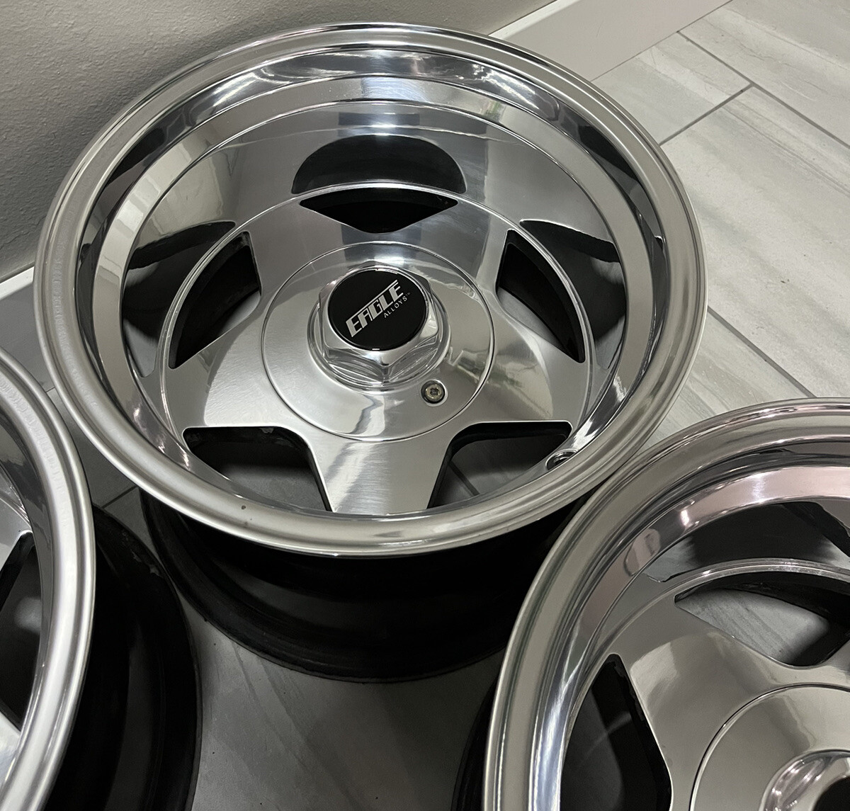 Eagle Alloy 028 15x10 w/ Center Caps 6 Lug 6x5.5 6x139 K1500 Hardbody ...