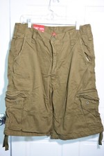 JORDAN CRAIG MEN  S UTILITY CARGO SHORTS OLIVE GREEN RETRO 34"w 11" INSEAM EUC