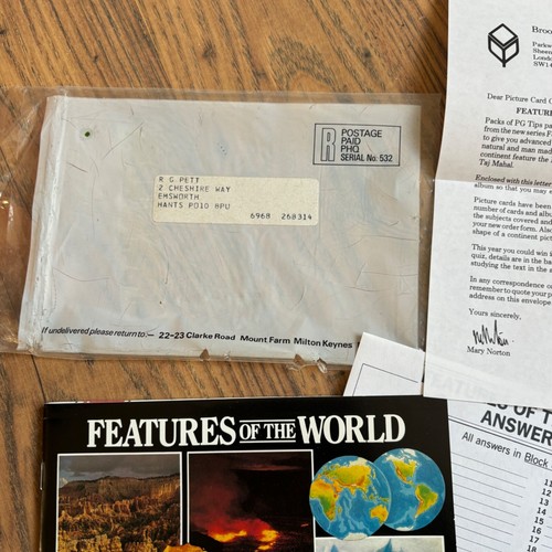 Features of the World Unused Brooke Bond Tea Card Album Original Letter Envelope - Picture 5 of 8