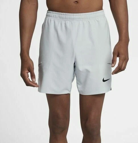 $75 NEW Nikecourt Flex Ace Tennis Shorts 887517 043 Rare L Platinum | eBay