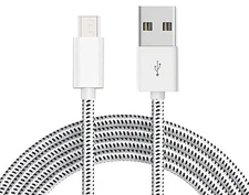 MicroUSB 6ft USB Cable Charger Cord Power Wire Long Sync Braided for Smartphones