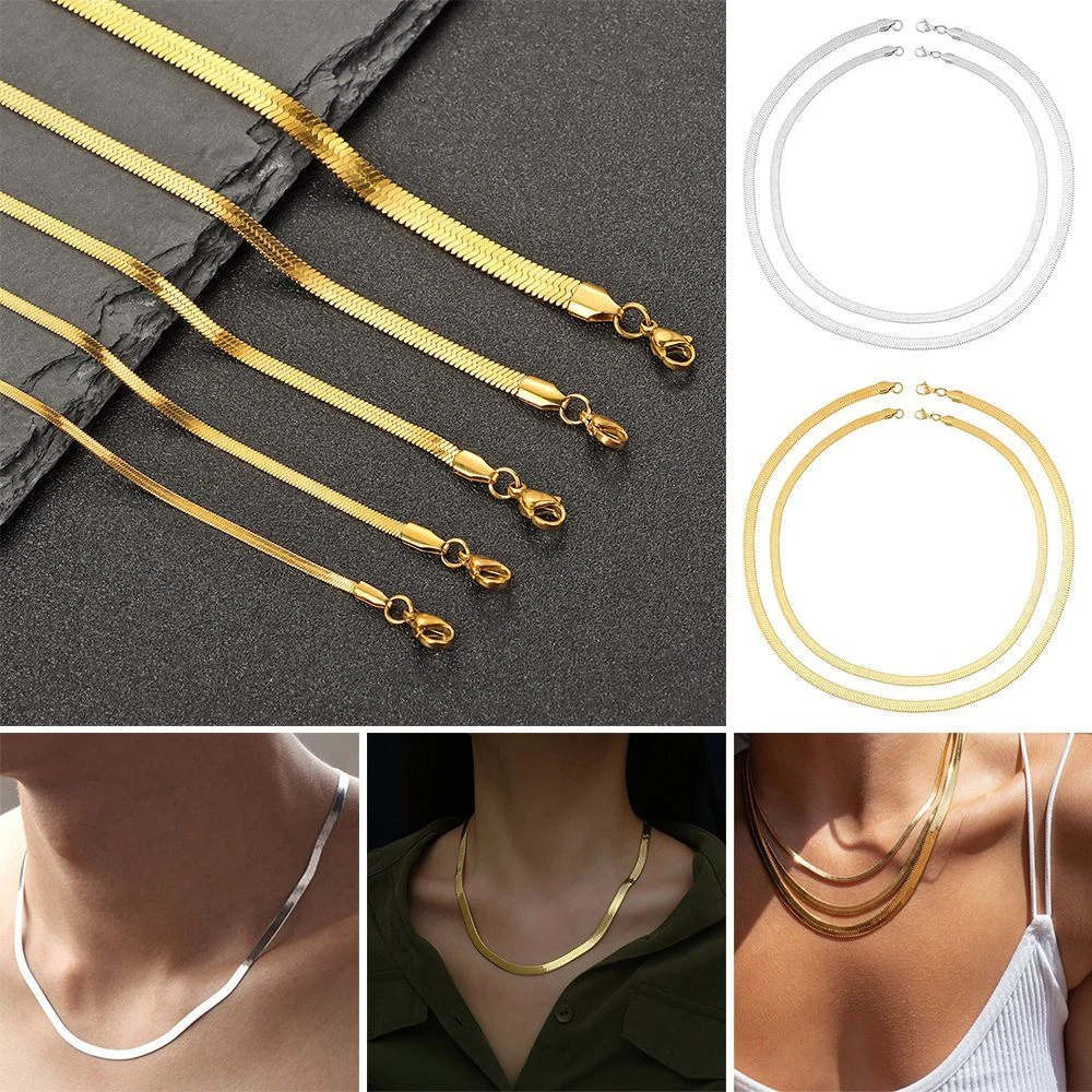 Flat snake link chain deals