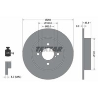 Textar 2X Bremsscheibe Hinten Ø259 Mm Voll Beschichtet FüR Suzuki Swift IV FZ
