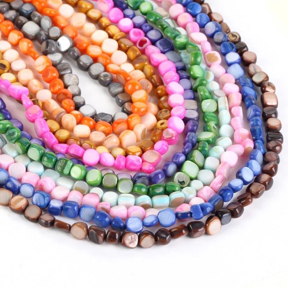 Natural Colourful Irregular Shell Loose Spacer Beads For Jewelry Making DIY 15'' - Image 2 of 4