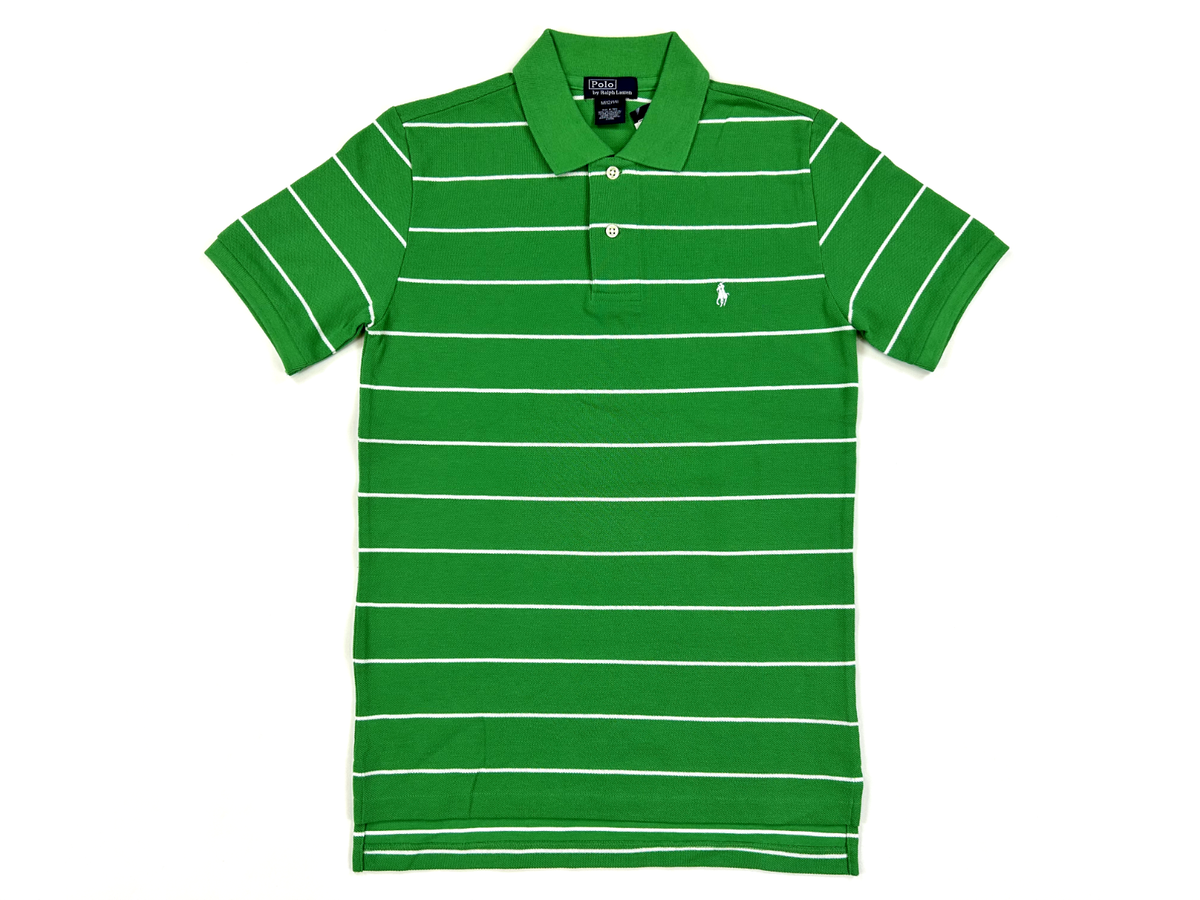トップス polo by Ralph Lauren border polo shirt Ralph Lauren Mens Custom Fit Mesh Pony Logo Polo Shirt (X-Small