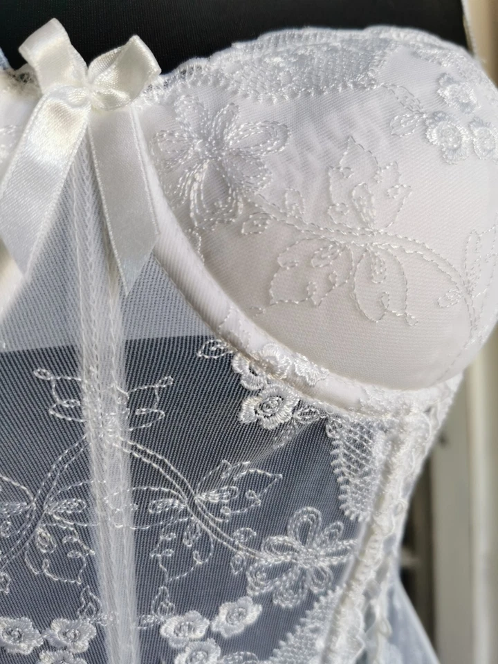 Sexy Corsage Braut Hochzeit Brautcorsage weiß 70A, 75A, 75D, 80D, NEU - Bild 4 von 4