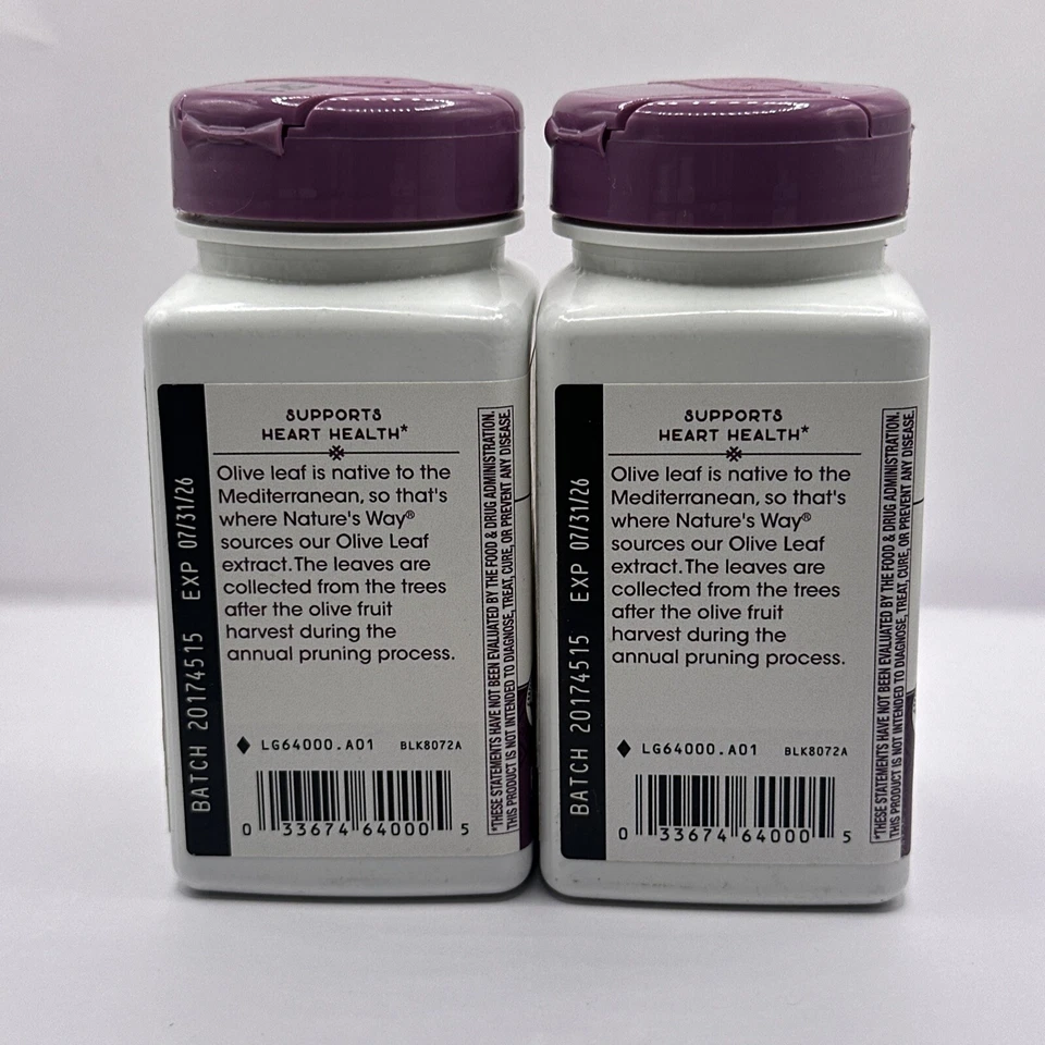 2 Nature's Way, Extracto Premium, Hoja de Olivo, 250 mg, 120 Cápsulas Veganas EXP:2026 Foto 4 de 4