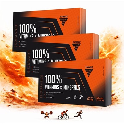3er Pack 100% VITAMINS & MINERALS  3x60=180 Kapseln Tägliche Nährstoffversorgung