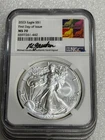2023 Silver Eagle NGC MS 70 First Day Issue  Pristine ~ Gaudioso Signature (442)
