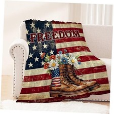 Patriotic Throw Blanket Kids Small 4th of July Memorial 40x50 IN Patriotic 11