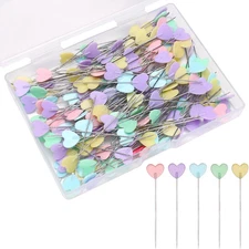 200 Pcs Multicolor Straight Pins Straight Quilting Pins Craft Love Hearts