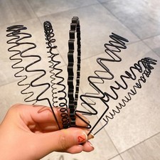Metal Zigzag Headbands Non Slip Hair Bands Unisex 5PCS Set