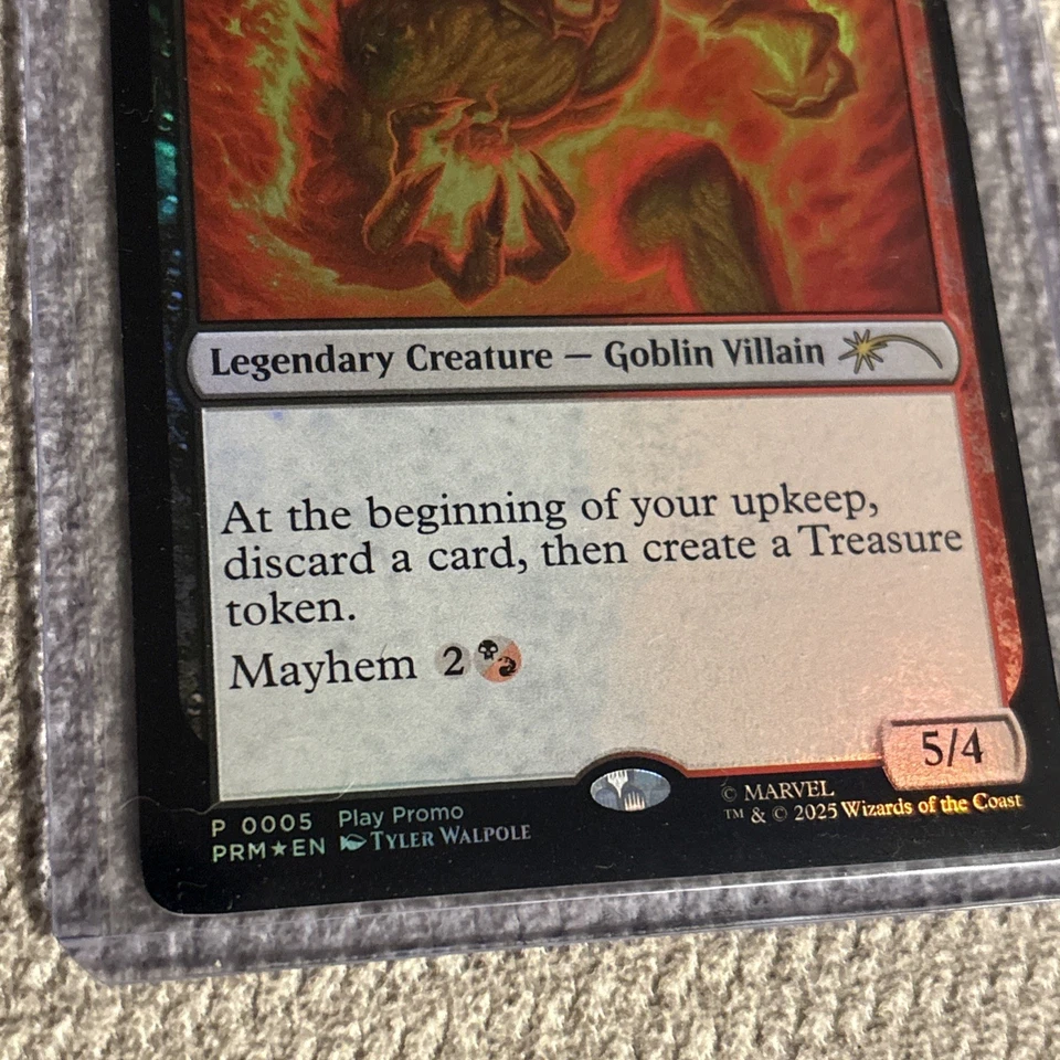 mtg Ultimate Green Goblin Super Rare FOIL Specification Champion Play Promo - Image 2 of 4