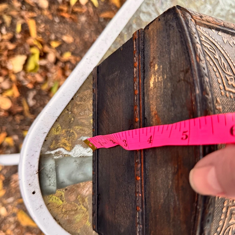 Vintage Wooden Treasure Chest Box Storage Trinket Jewelry Keepsake Organizer - Image 4 of 4