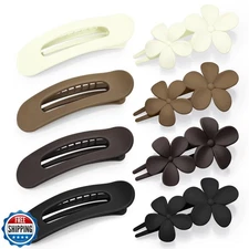 Obeoby 8 PCS Flat Hair Clips for Women, 2 Styles French Flat Claw
