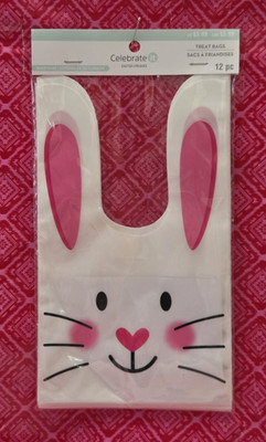 Celebrate It Easter Treat/Party Bags ADORABLE BUNNIES 12 Bags 9''x5.5''  Food Safe