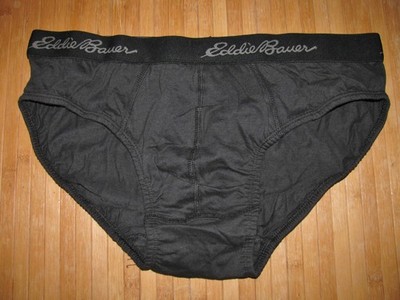 EDDIE BAUER Low Rise BRIEF Size LARGE Cotton CONTOUR POUCH Black NEW