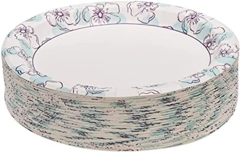 Sturdy Blue Paper Plates - 10" Round, Soak Proof, 12x50 Pack - image 4 of 4