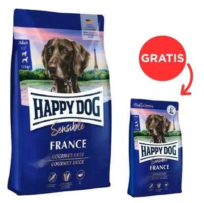 HAPPY DOG Sensible France Trockenfutter für Hunde 11 kg + 1 kg GRATIS