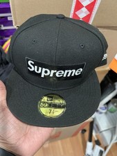 Supreme Black Fitted Baseball Cap Hat Men s S...