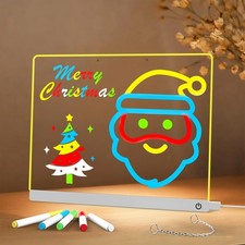 LED Note Board Drawing Board for Kids, Light Up Dry Erase Board with Touch Co...