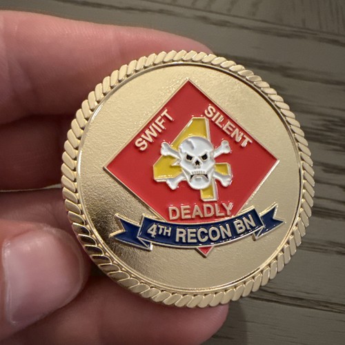 RARE 4th Recon BN USMC 4th Recon Battalion Swift Silent Deadly Challenge Coin