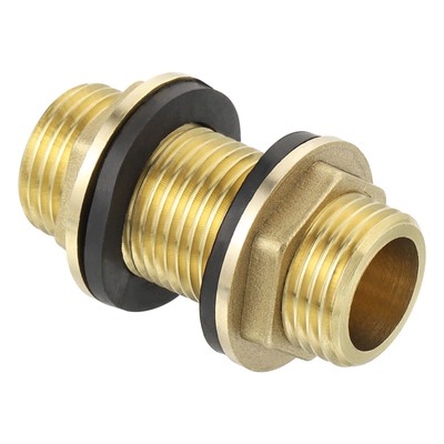 Bulkhead Fitting - Water Tank Connector, Brass Threaded Fitting Adapter with ...