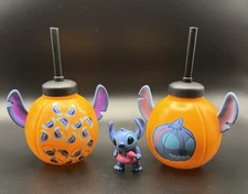 Disney Parks Halloween Pluto’s Pumpkin Pursuit Stitch Mini Sipper Cups Set Of 2