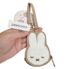 New Miffy Coin Purse Key Fob Keychain Leather Charm Clip to Bag Holder Khaki