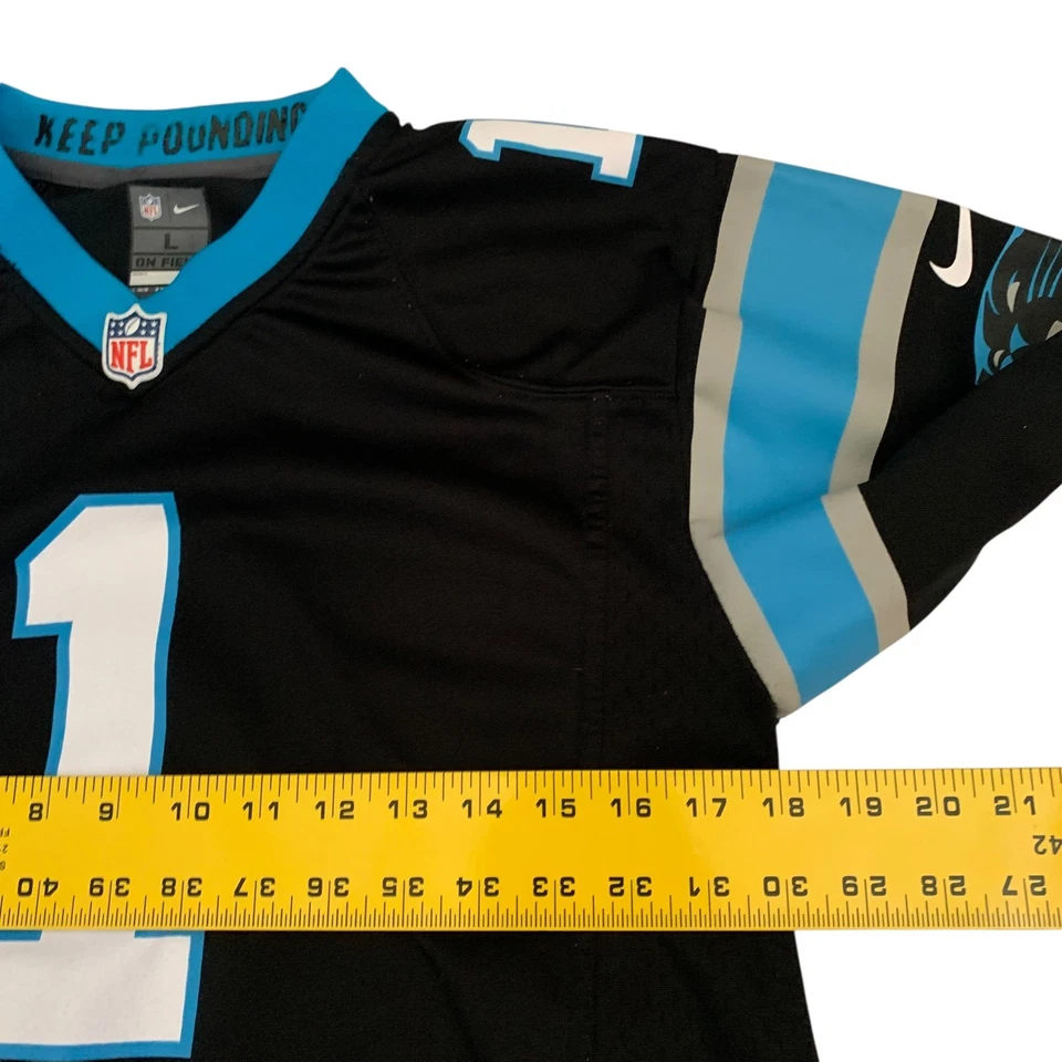 Camiseta de fútbol americano Nike para niños jóvenes talla L 14/16 Carolina Panthers #1 Newtown NFL Foto 3 de 4