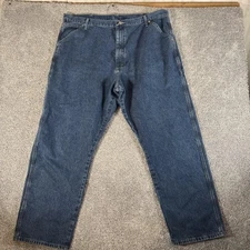 Wrangler Jeans Mens 41x29.5 Blue Carpenter Hammer Loop Workwear Denim 94LSWDV