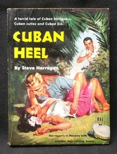 Pulp mystery crime romance paperback CUBAN HEEL Harrigan 1950s Uni 64 Havana V++