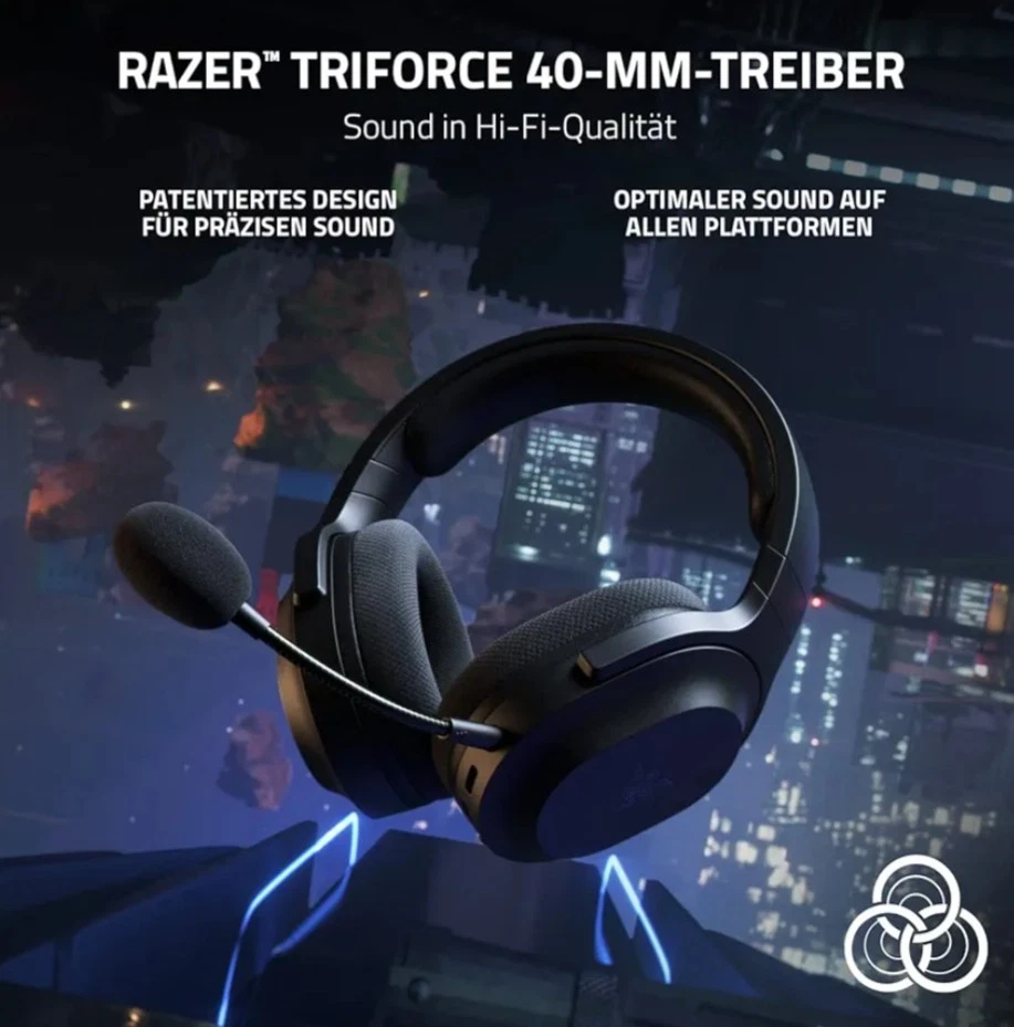 Razer Barracuda X Gaming-Kopfhörer Schwarz – 2,4 GHz, Bluetooth 5.2, 3,5- - Bild 3 von 4