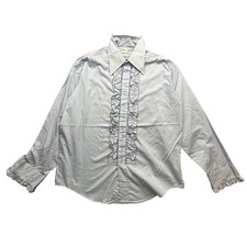 Vintage 70s Lion of Troy Permanent Press Long Sleeve Ruffle Dress Shirt Large