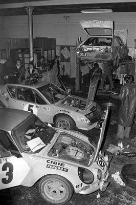 Alpine A110�s A 310�s a Renault 17 undergoing scrutineering Monte - Old Photo 1