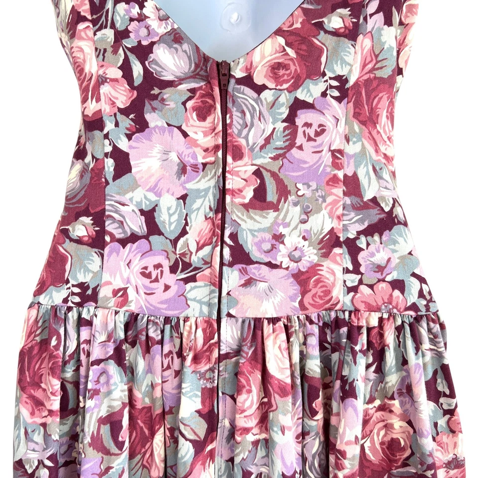 Vintage Laura Ashley Rose Garden Tea Dress Full Sweep Size 10 Cottage Wedding - Image 4 of 4