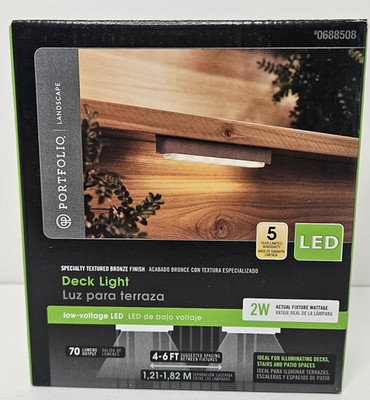 Portfolio Plug in Bronze LED Light Outdoor Deck Light #0688508