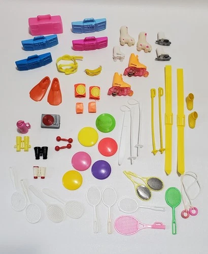 Vintage Lot Of Barbie, Fashion Doll Sports Equipment & Accessories, 54 Items