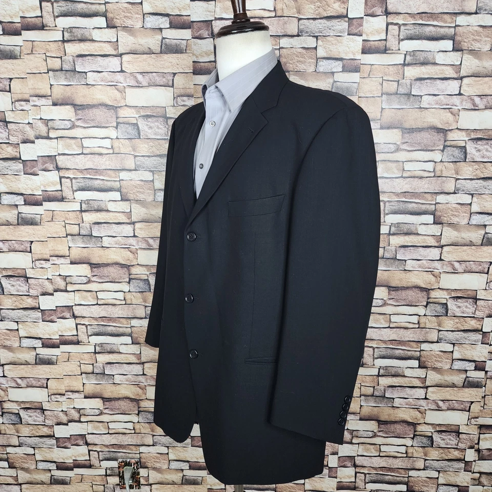 Traje Hugo Boss 2 Piezas Hombre 42L 32X32 Negro 3 Botones VL Lana Foto 4 de 4