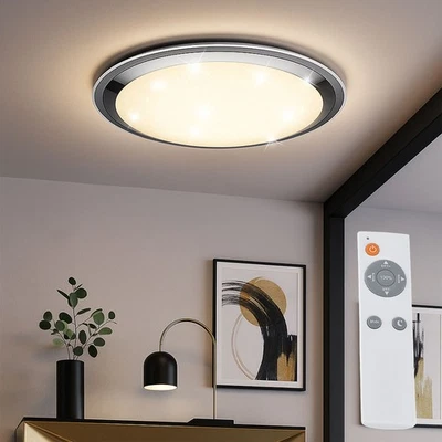 TRIO Deckenlampe Deckenleuchte dimmbar Fernbedienung Sterneneffekt LED CCT D 85 cm