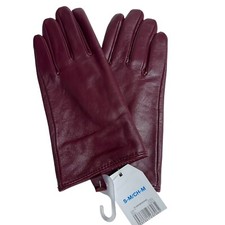 NWT Womens Bordeaux Leather Gloves Size S/M Fleece Lined Warm Winter Gift Her