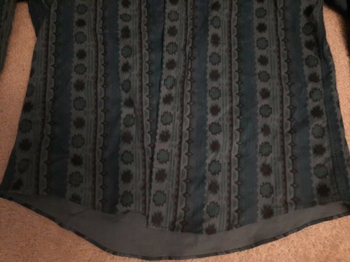 Vintage 90s LL BEAN Southwestern Indian Aztec Flannel Shirt Made In USA Blue XL - Picture 3 of 7