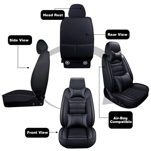 For Toyota RAV4 Car Seat Covers 5-Seats Front & Rear Protector Leather Full Sets - Imagen 5 de 26